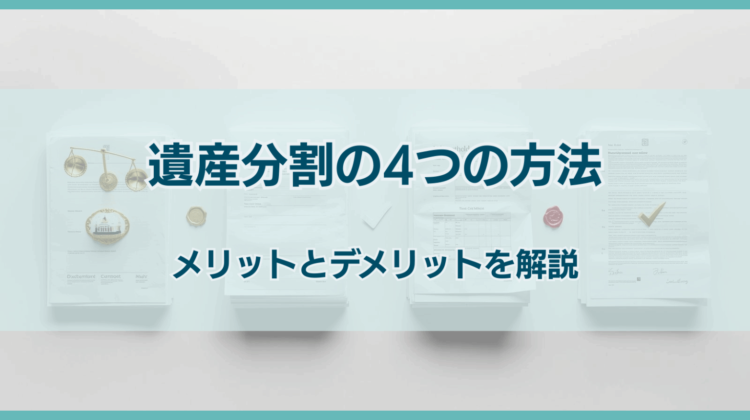4つの遺産分割の方法を解説｜それぞれのメリットとデメリットは？