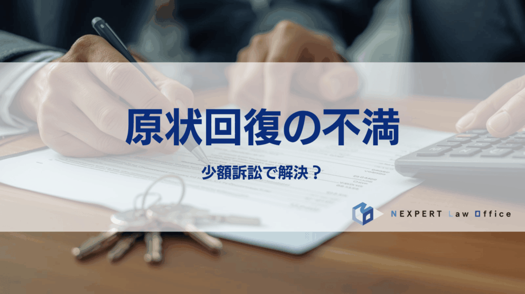 原状回復費用に納得できない！少額訴訟で解決できる？