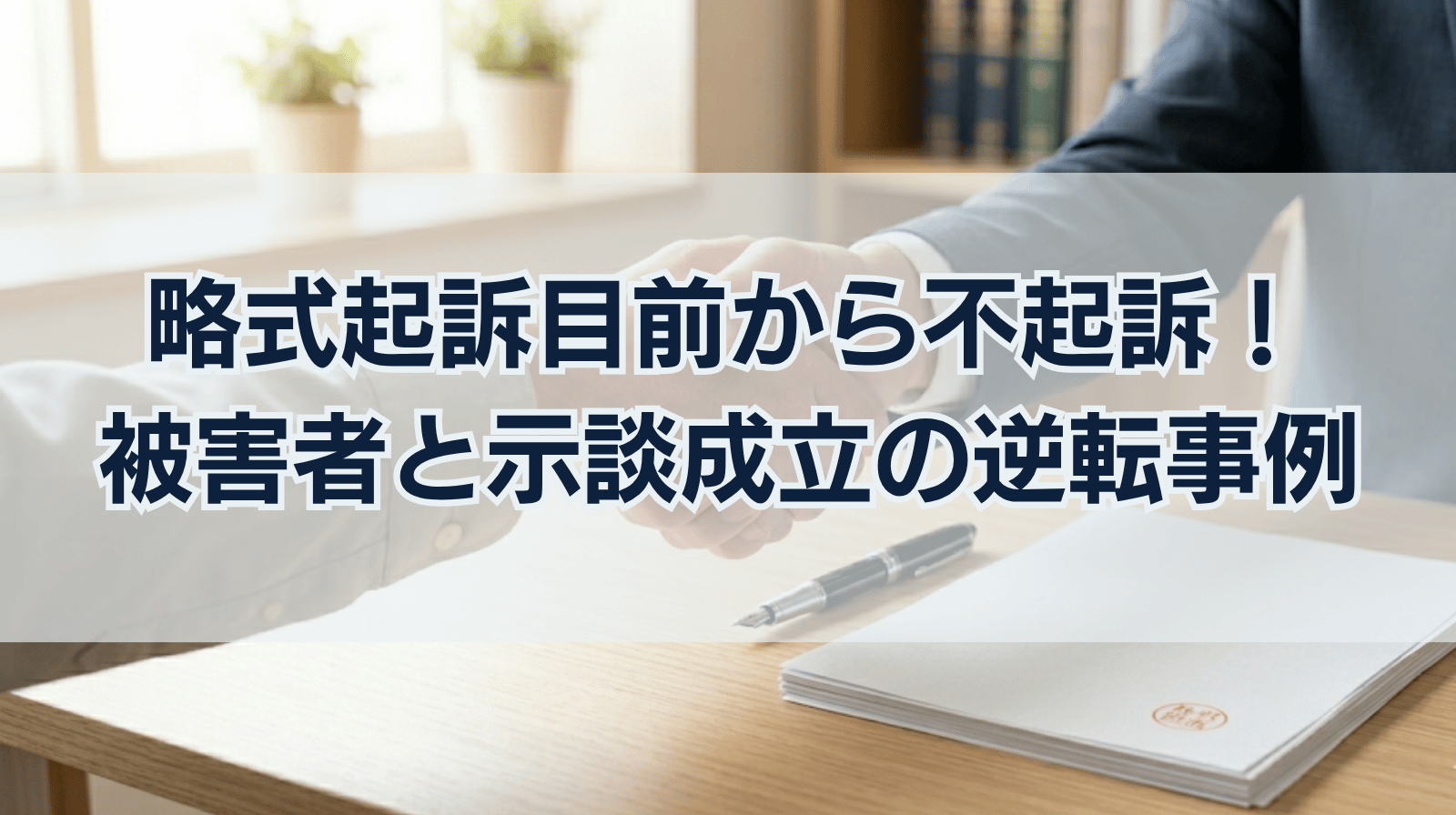 略式起訴目前からの不起訴！被害者の厳しい意向を覆し、示談成立させた逆転事例