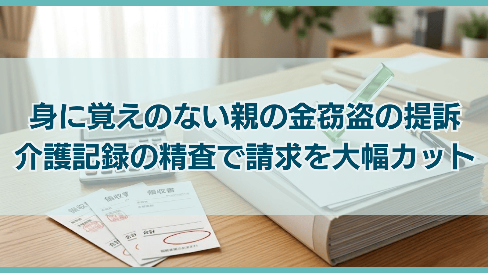 「親の金を盗んだ」という身に覚えのない提訴。膨大な介護記録と医療費の精査で、巨額請求を劇的に大幅カットした実績