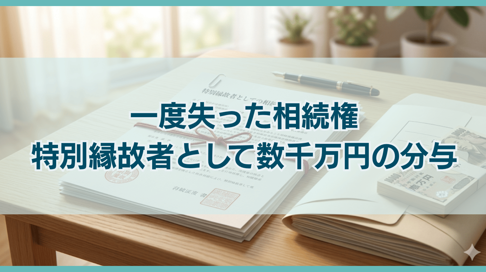 一度失った相続権を「特別縁故者」として再獲得し、数千万円の分与を受けた事例