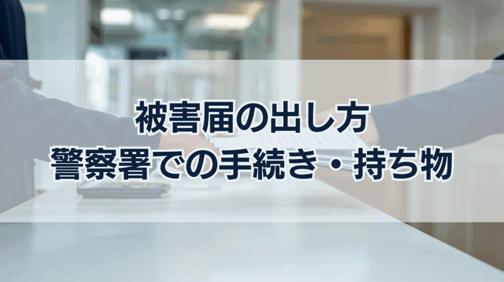 被害届の出し方｜警察署の手続き・持ち物・受理されない場合の対処法