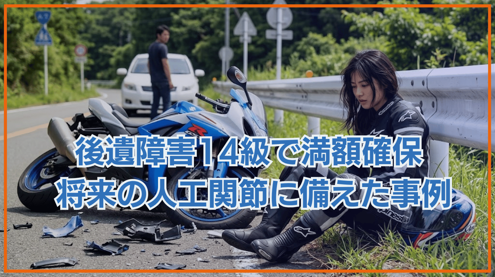膝の後遺症が残り、後遺障害14級。請求額をほぼ満額確保し、将来の人工関節手術に備える取り決めまで実現した事例