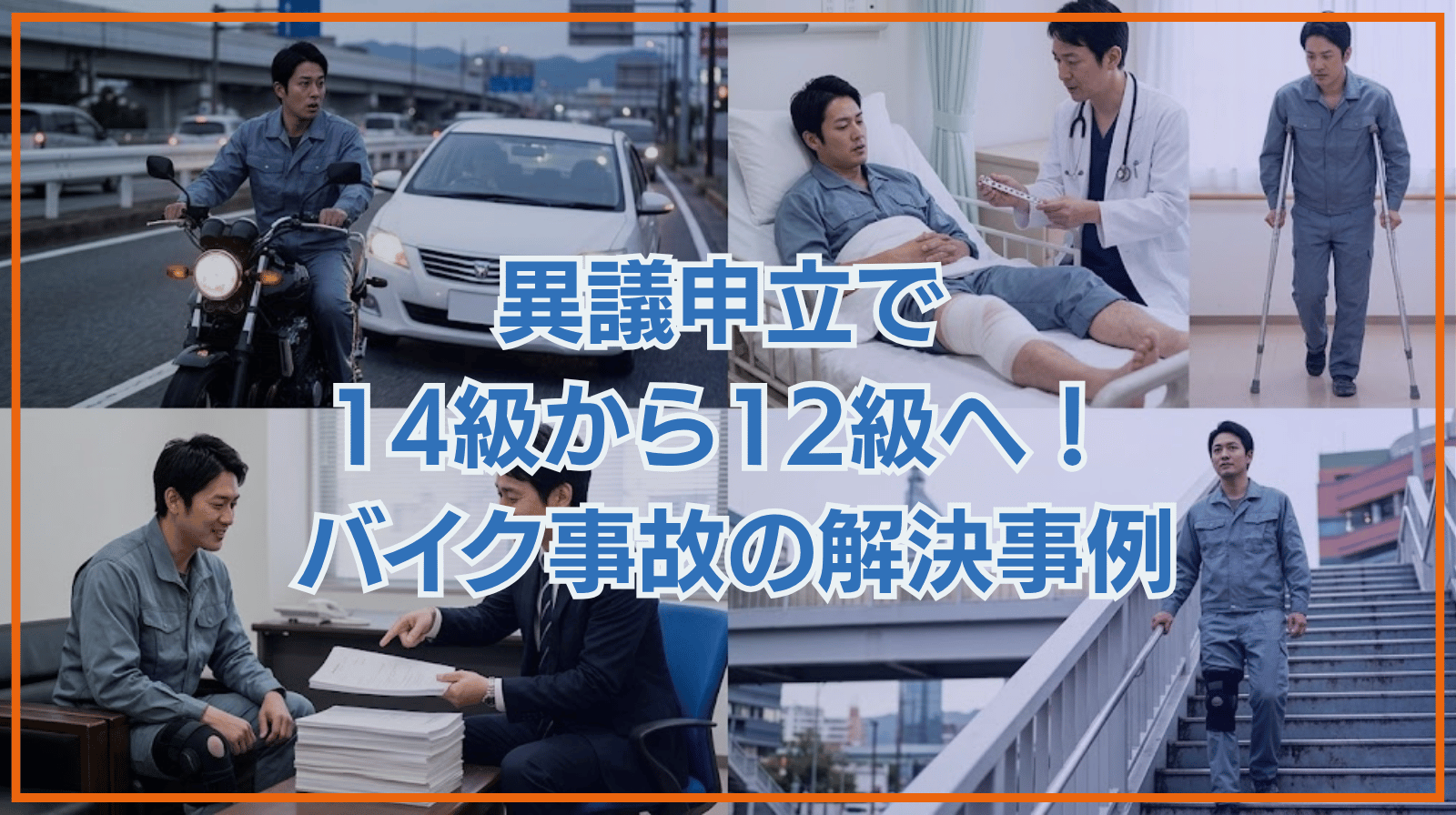 被害者請求で得た認定は14級。それでも納得せず異議を申し立て、12級へ。膝に後遺症が残ったバイク事故で適正な賠償をめざした解決事例