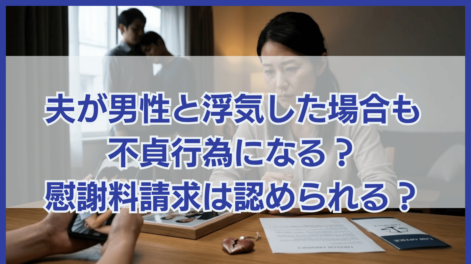 夫が男性と浮気した場合も不貞行為になる？慰謝料請求は認められる？