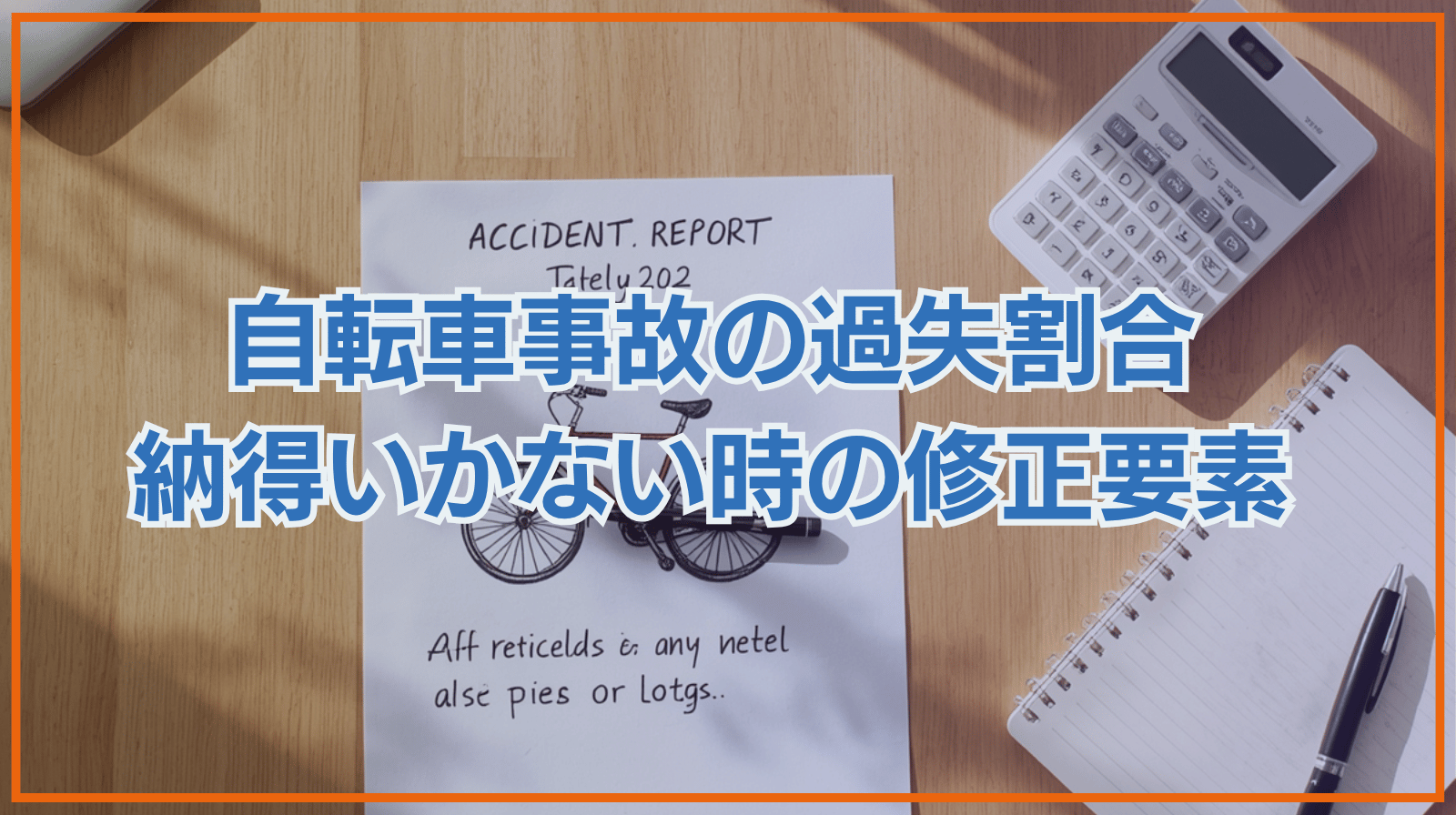 自転車がぶつかってきた事故の過失割合｜納得できない場合の修正要素を解説
