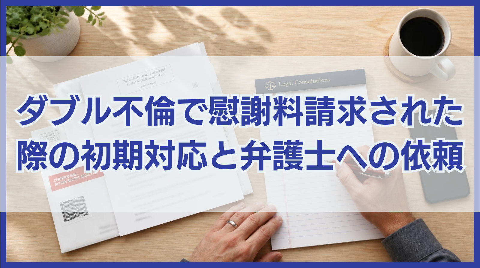 ダブル不倫で慰謝料請求された際の初期対応と弁護士に依頼すべき理由