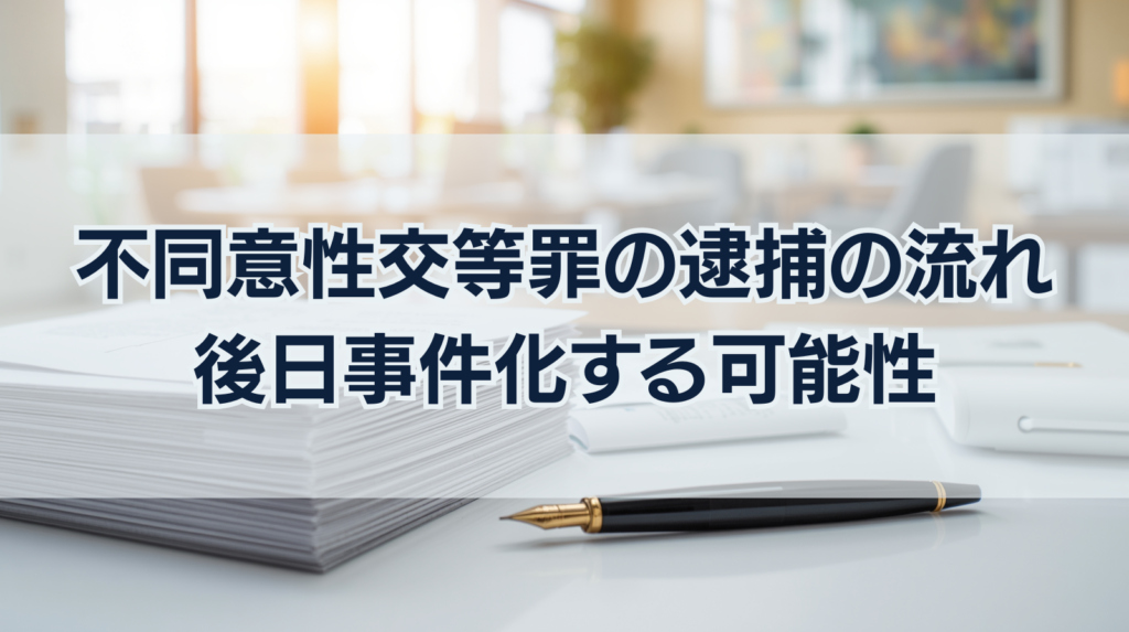 不同意性交等罪による逮捕の流れ｜後日事件化する可能性と回避方法