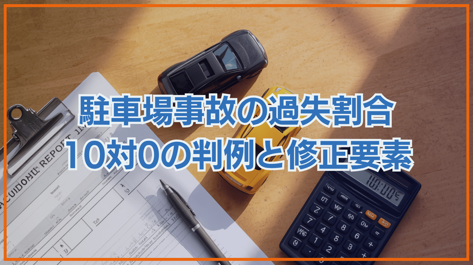 駐車場事故の過失割合｜10対0になる判例と有利に変える修正要素