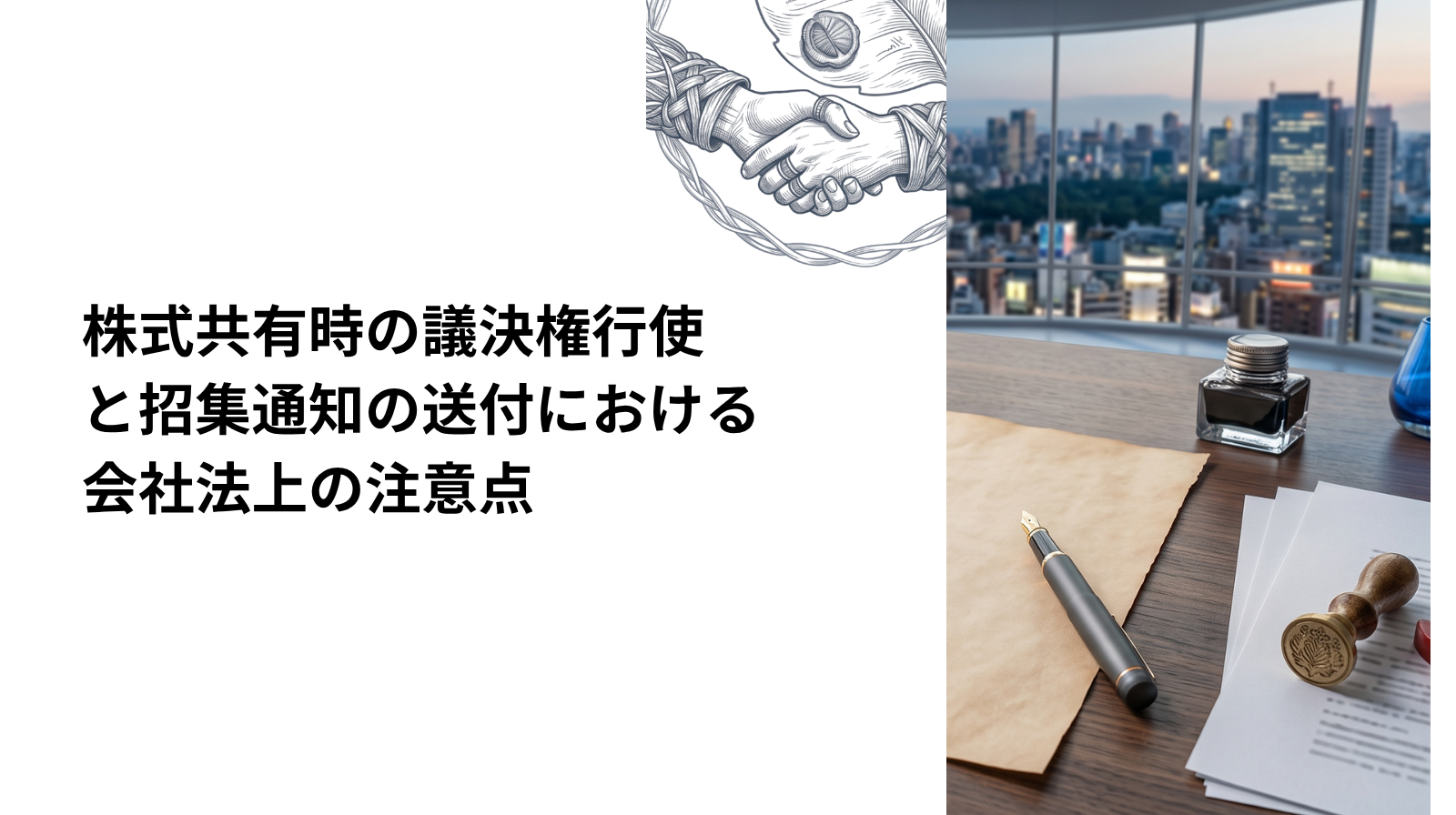 株式共有時の議決権行使と招集通知の送付における会社法上の注意点