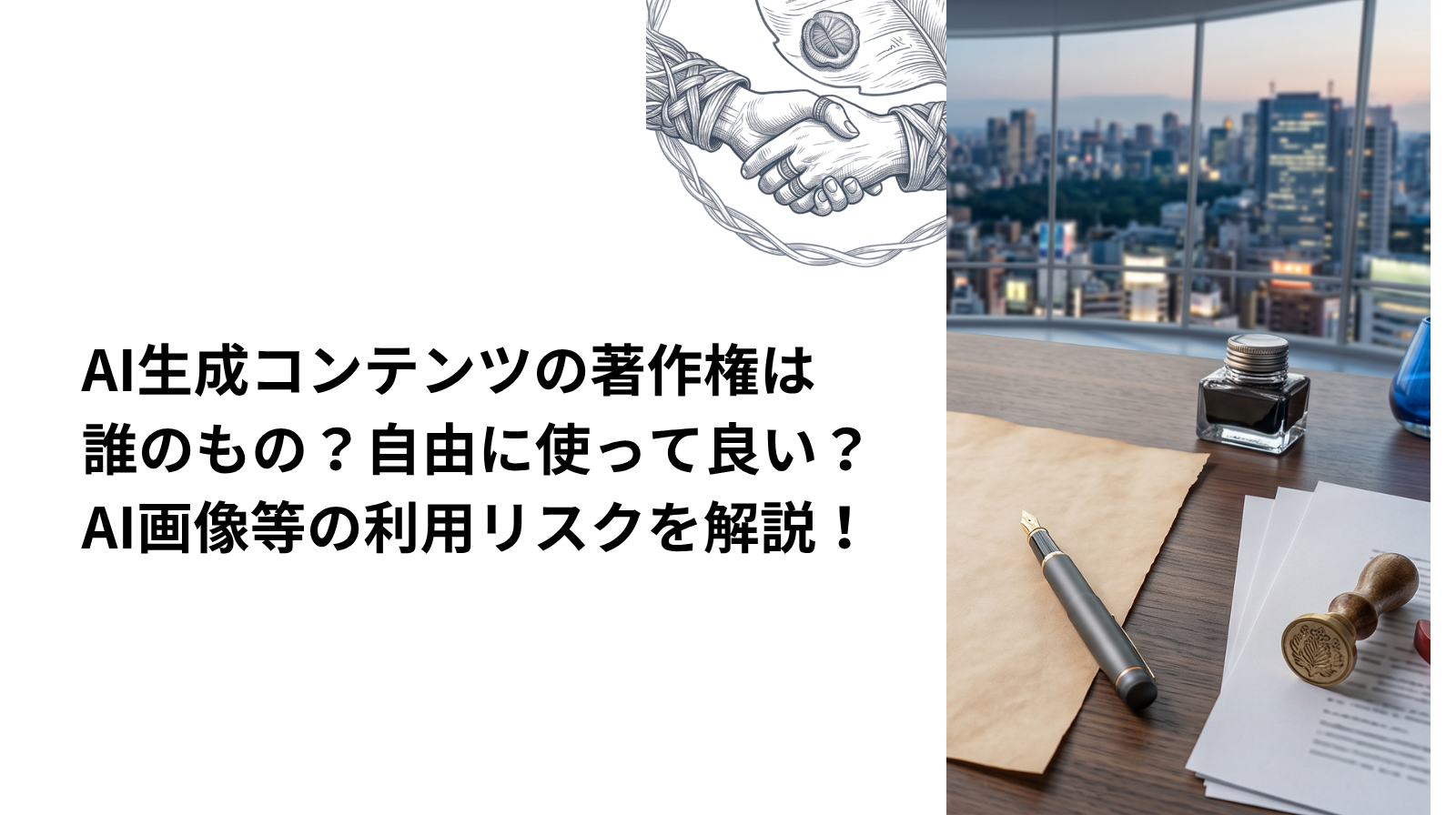 AI生成コンテンツの著作権は誰のもの？自由に使って良い？AI画像等の利用リスクを解説！