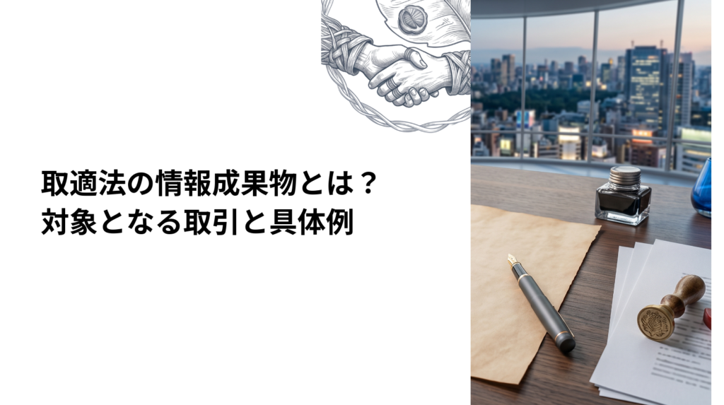 取適法の情報成果物とは？対象となる取引と具体例を解説