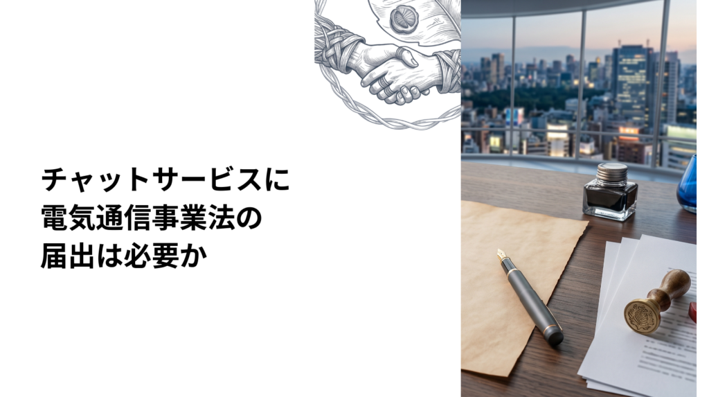 チャットサービスは必ず電気通信事業法の届出が必要？要否の判断基準