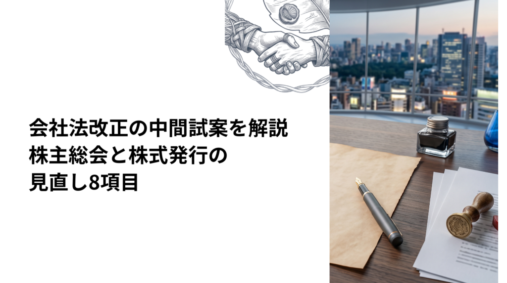 会社法改正の中間試案を解説｜株主総会と株式発行の見直し8項目