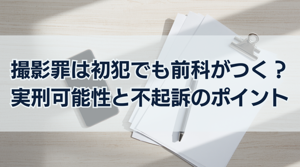 撮影罪は初犯でも前科がつく？罰金・実刑の可能性と不起訴になるポイントを解説