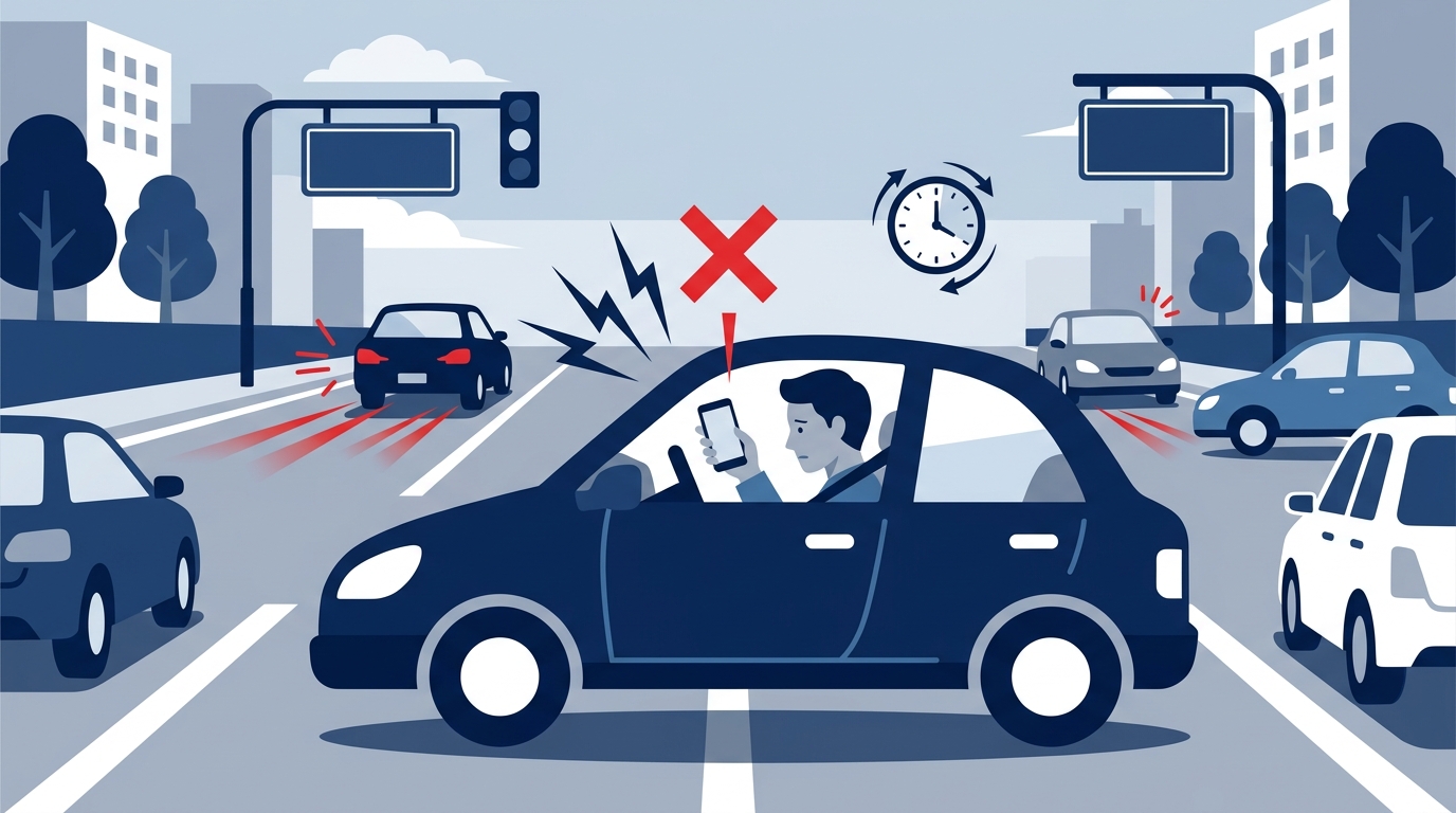 運転中の「ながらスマホ」が引き起こす危険性と事故の実態