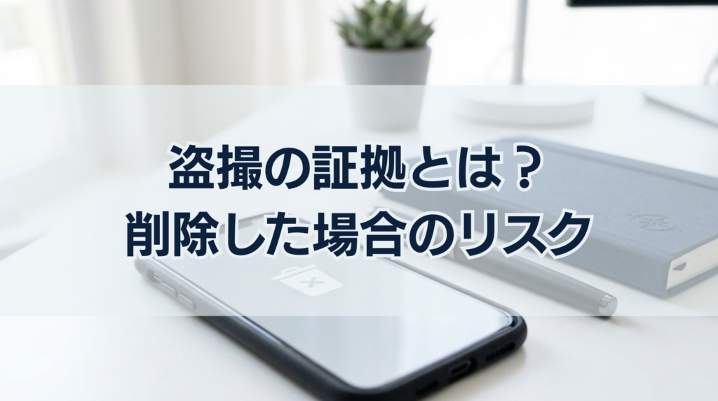 盗撮の証拠とは？画像・動画以外も逮捕につながる？削除した場合のリスクを解説