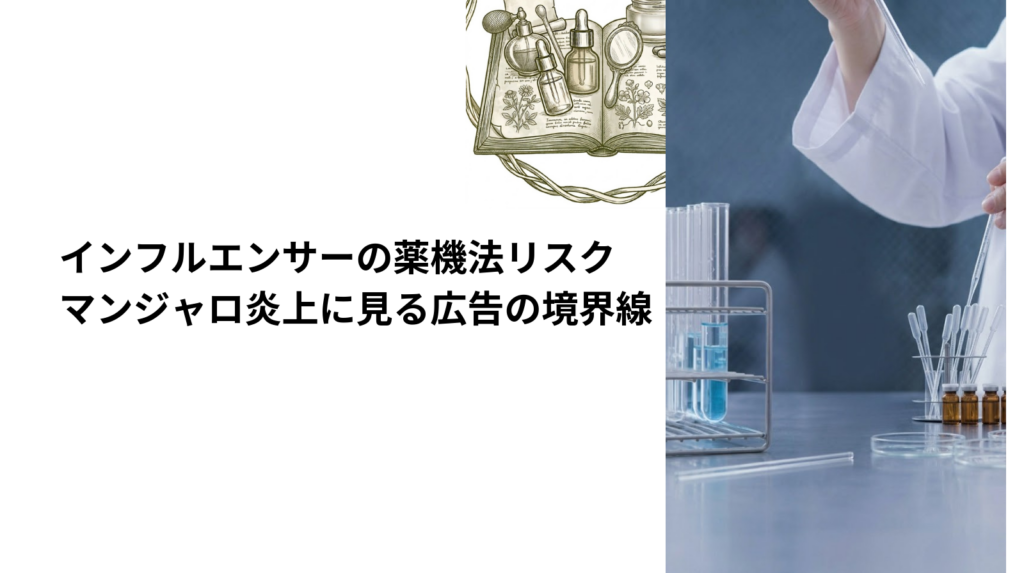 インフルエンサーの薬機法リスク｜マンジャロ炎上に見る広告の境界線