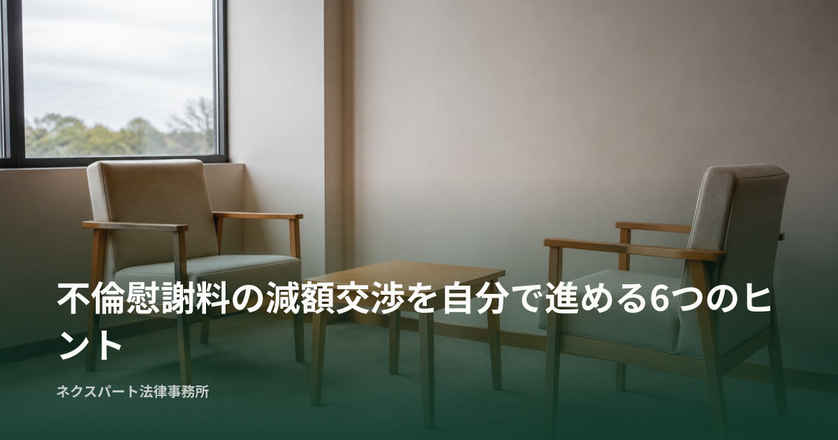 不倫慰謝料の減額交渉を自分で進める6つのヒント