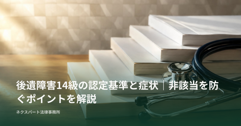 後遺障害14級の認定基準と症状｜非該当を防ぐポイントを解説
