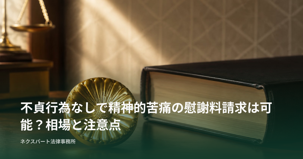 不貞行為なしで精神的苦痛の慰謝料請求は可能？相場と注意点
