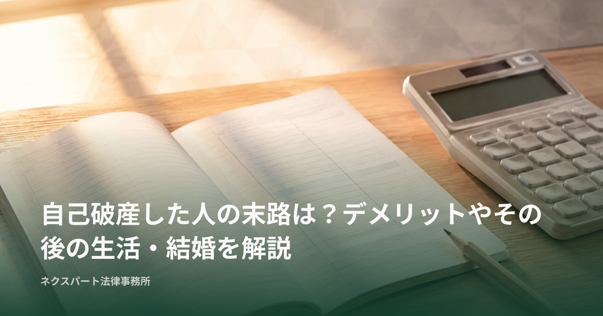 自己破産した人の末路は？デメリットやその後の生活・結婚を解説