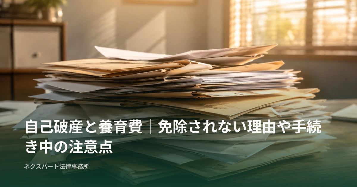 自己破産と養育費｜免除されない理由や手続き中の注意点