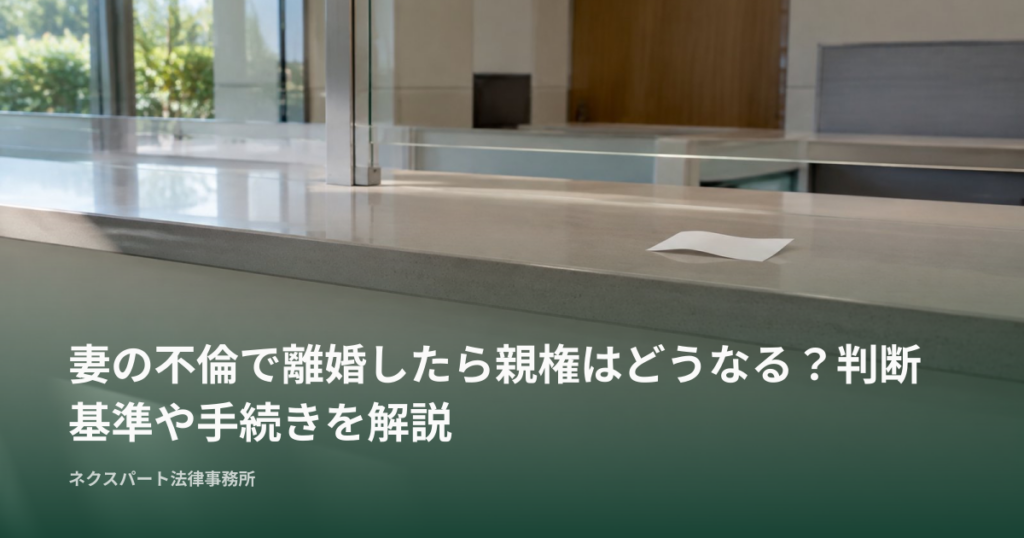 妻の不倫で離婚したら親権はどうなる？判断基準や手続きを解説