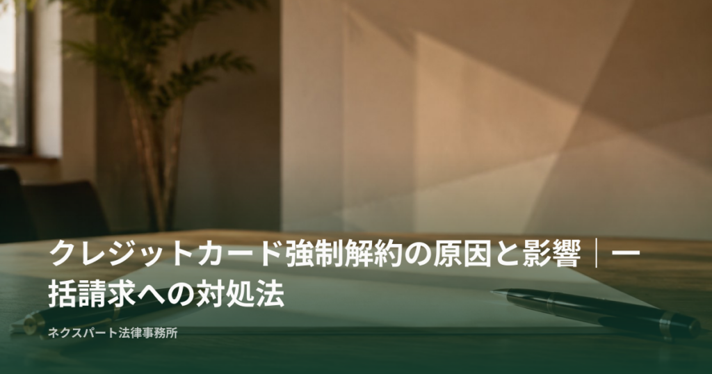 クレジットカード強制解約の原因と影響｜一括請求への対処法