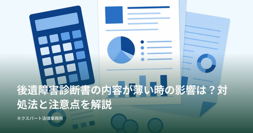 後遺障害診断書の内容が薄い時の影響は？対処法と注意点を解説