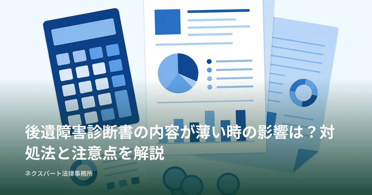 後遺障害診断書の内容が薄い時の影響は？対処法と注意点を解説