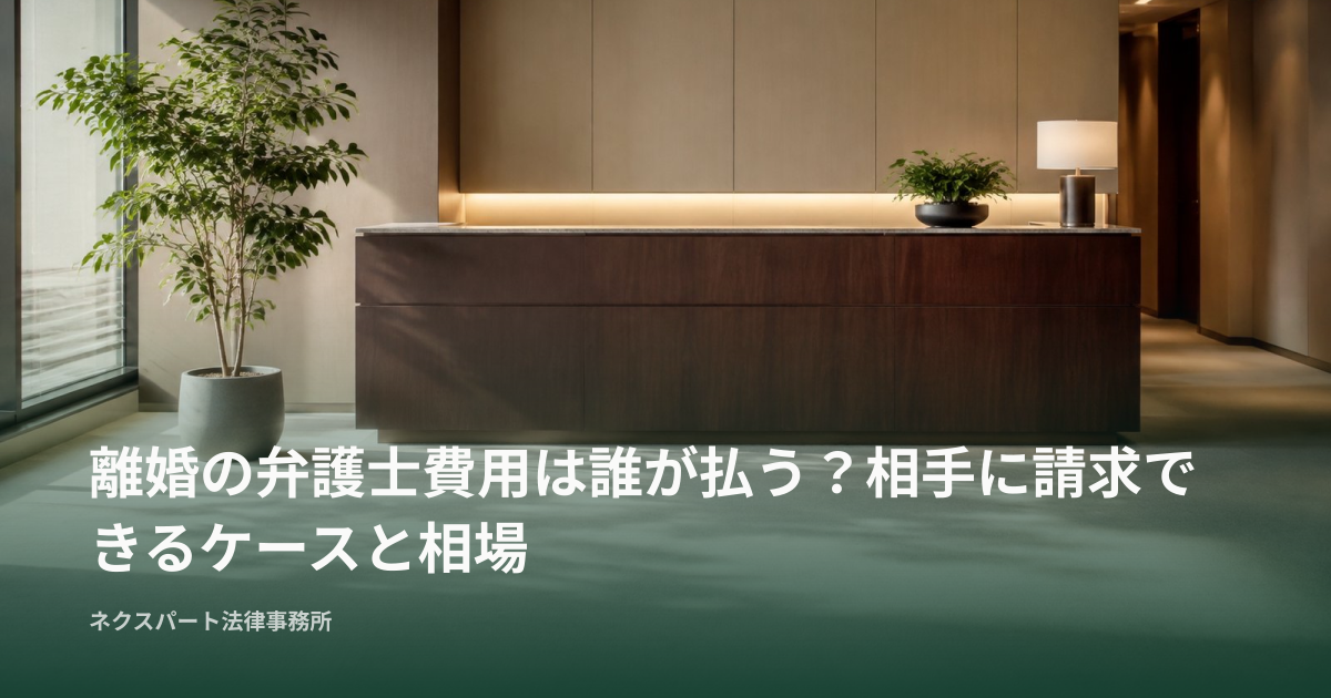 離婚の弁護士費用は誰が払う？相手に請求できるケースと相場