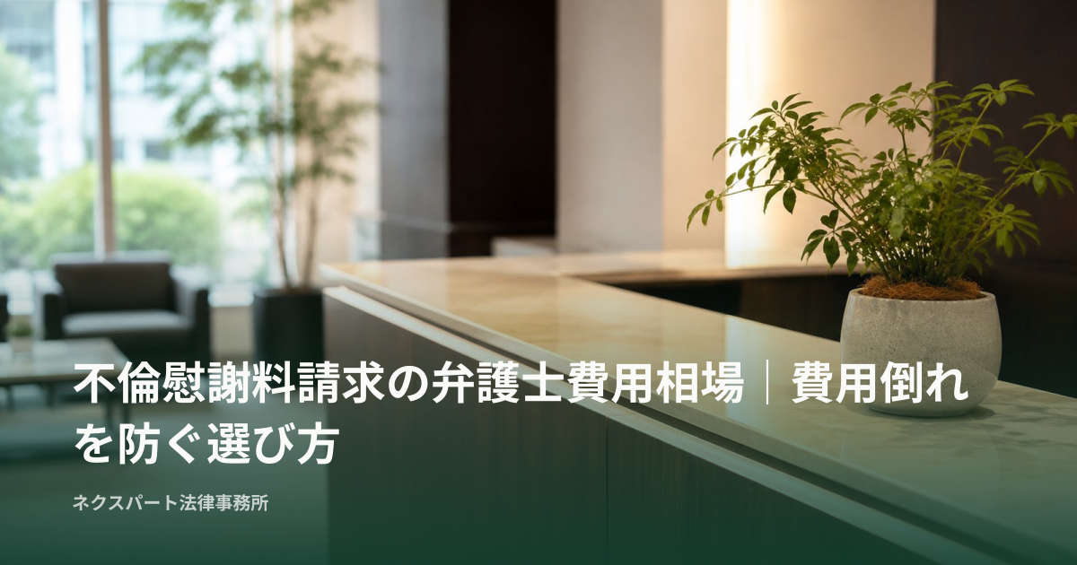 不倫慰謝料請求の弁護士費用相場｜費用倒れを防ぐ選び方