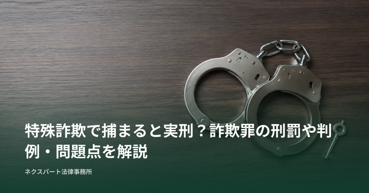 特殊詐欺で捕まると実刑？詐欺罪の刑罰や判例・問題点を解説