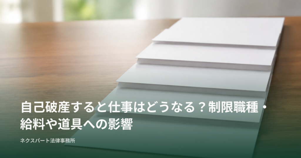 自己破産すると仕事はどうなる？制限職種・給料や道具への影響