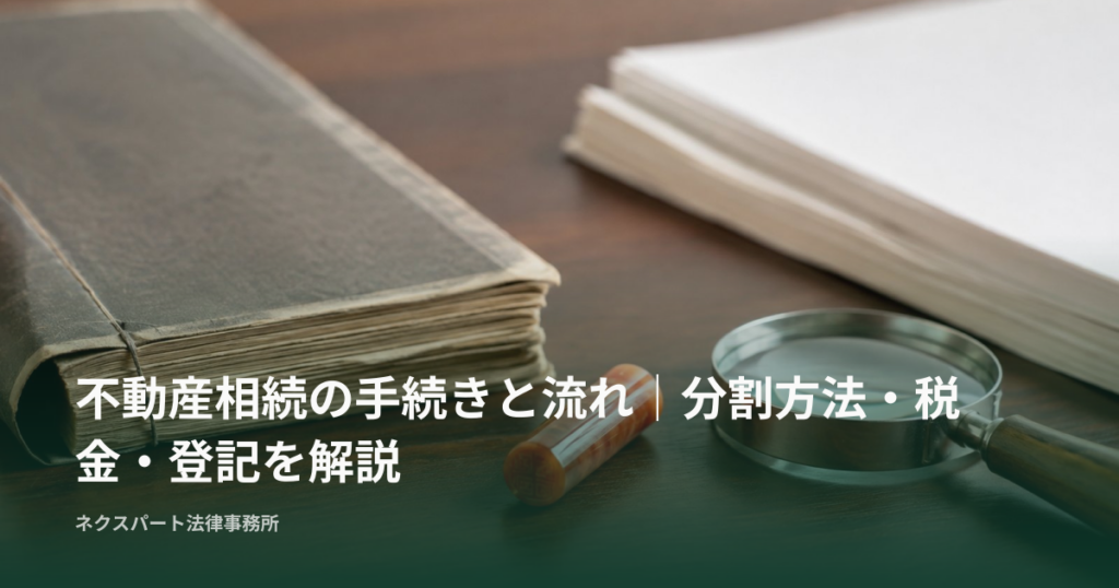 不動産相続の手続きと流れ｜分割方法・税金・登記を解説