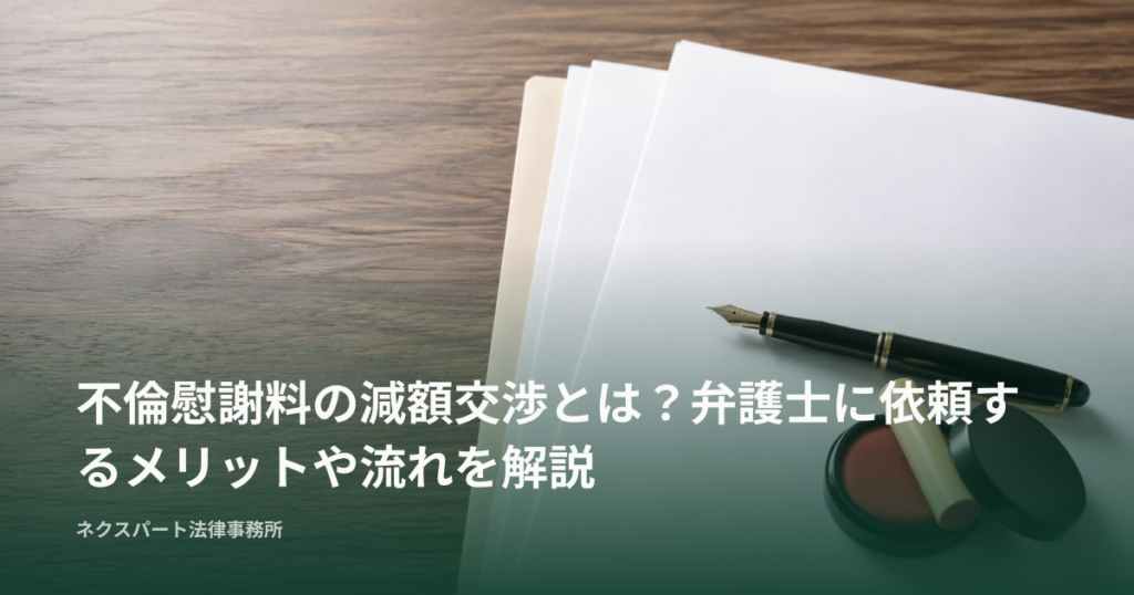 不倫慰謝料の減額交渉とは？弁護士に依頼するメリットや流れを解説