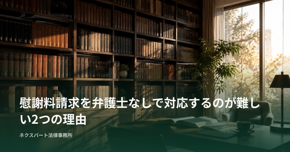 慰謝料請求を弁護士なしで対応するのが難しい2つの理由