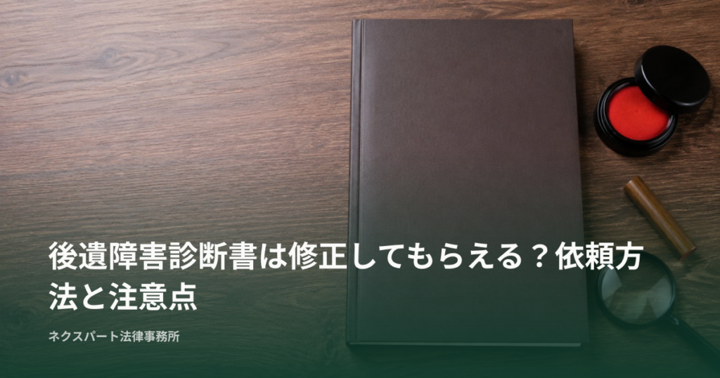 後遺障害診断書は修正してもらえる？依頼方法と注意点