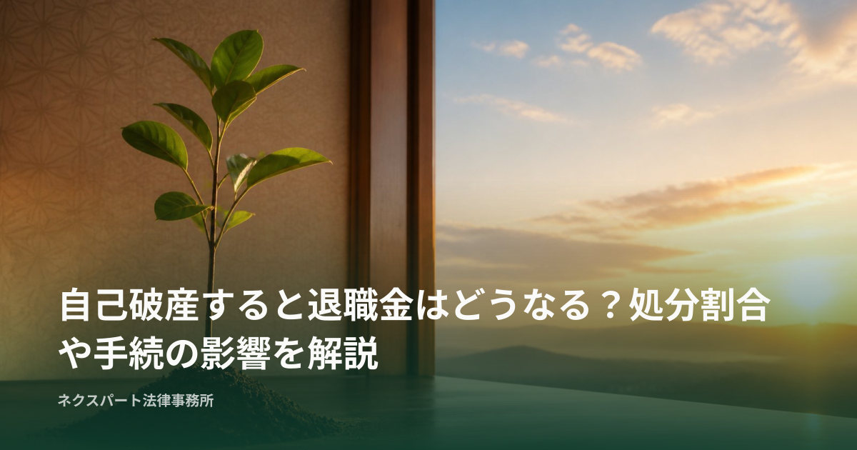 自己破産すると退職金はどうなる？処分割合や手続の影響を解説
