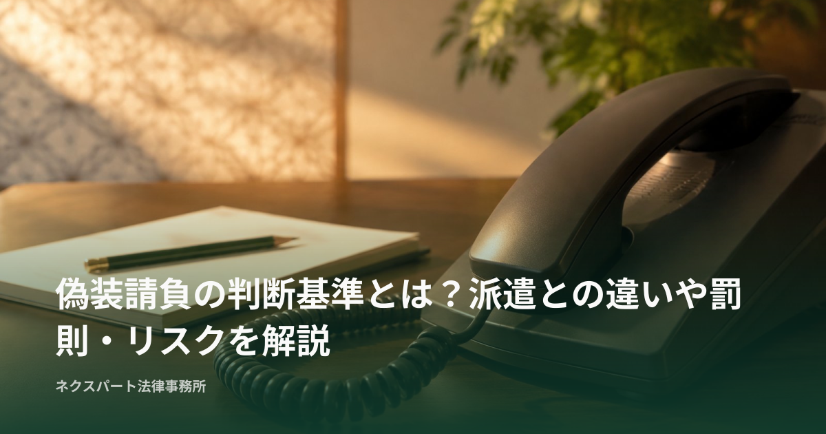 偽装請負の判断基準とは？派遣との違いや罰則・リスクを解説