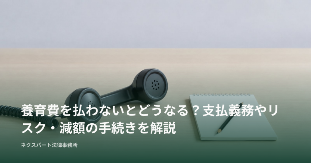 養育費を払わないとどうなる？支払義務やリスク・減額の手続きを解説