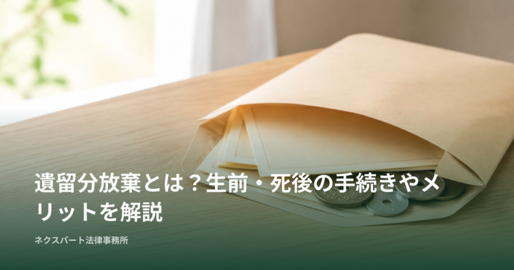 遺留分放棄とは？生前・死後の手続きやメリットを解説