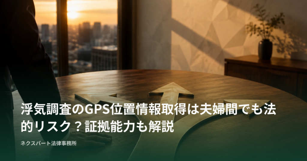 浮気調査のGPS位置情報取得は夫婦間でも法的リスク？証拠能力も解説