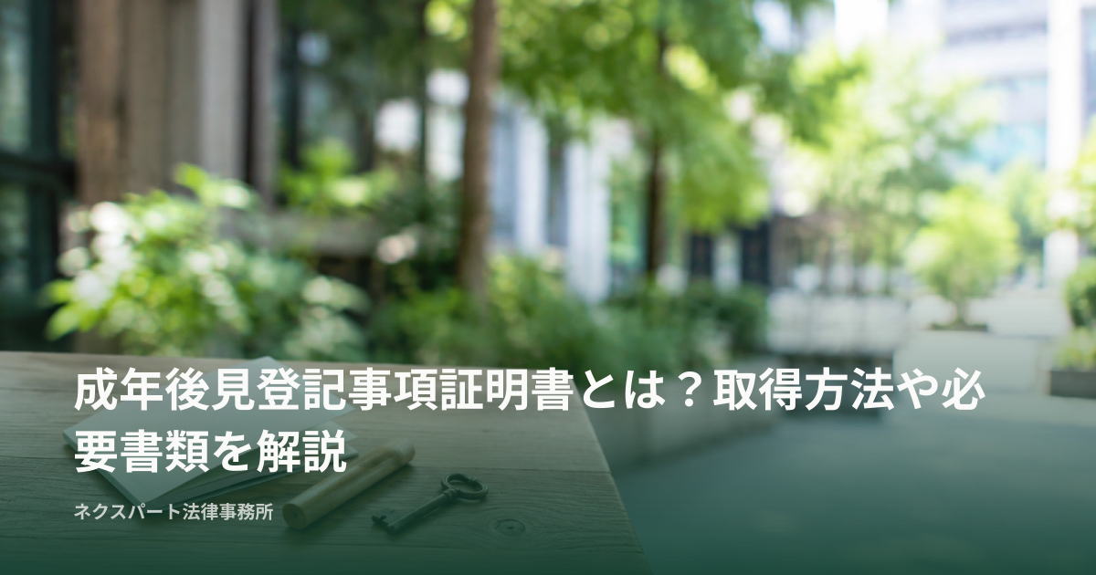 成年後見登記事項証明書とは？取得方法や必要書類を解説