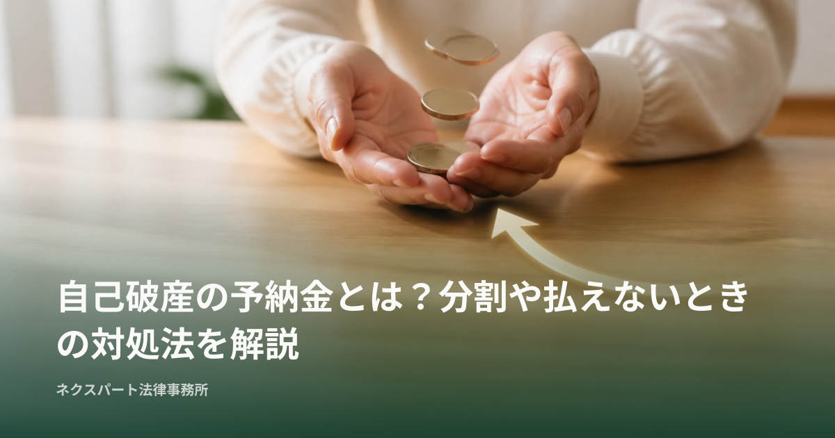 自己破産の予納金とは？分割や払えないときの対処法を解説