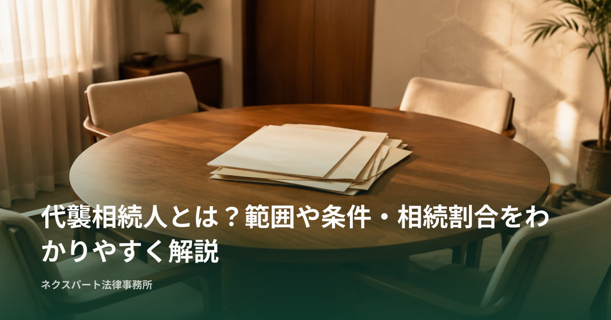 代襲相続人とは？範囲や条件・相続割合をわかりやすく解説