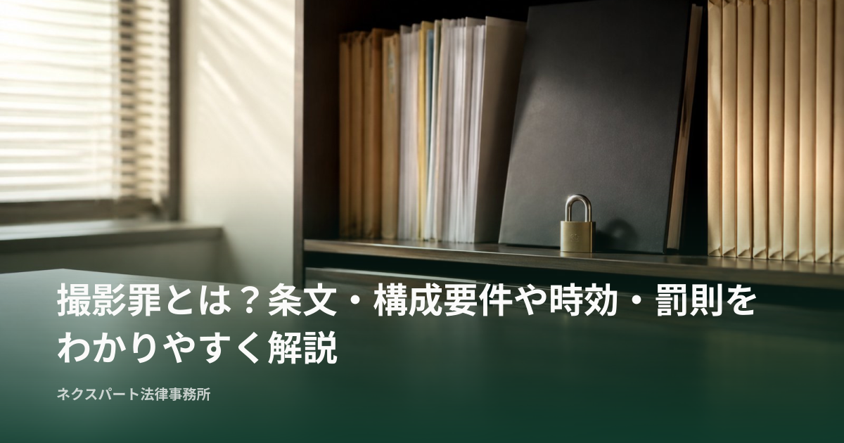 撮影罪とは？条文・構成要件や時効・罰則をわかりやすく解説