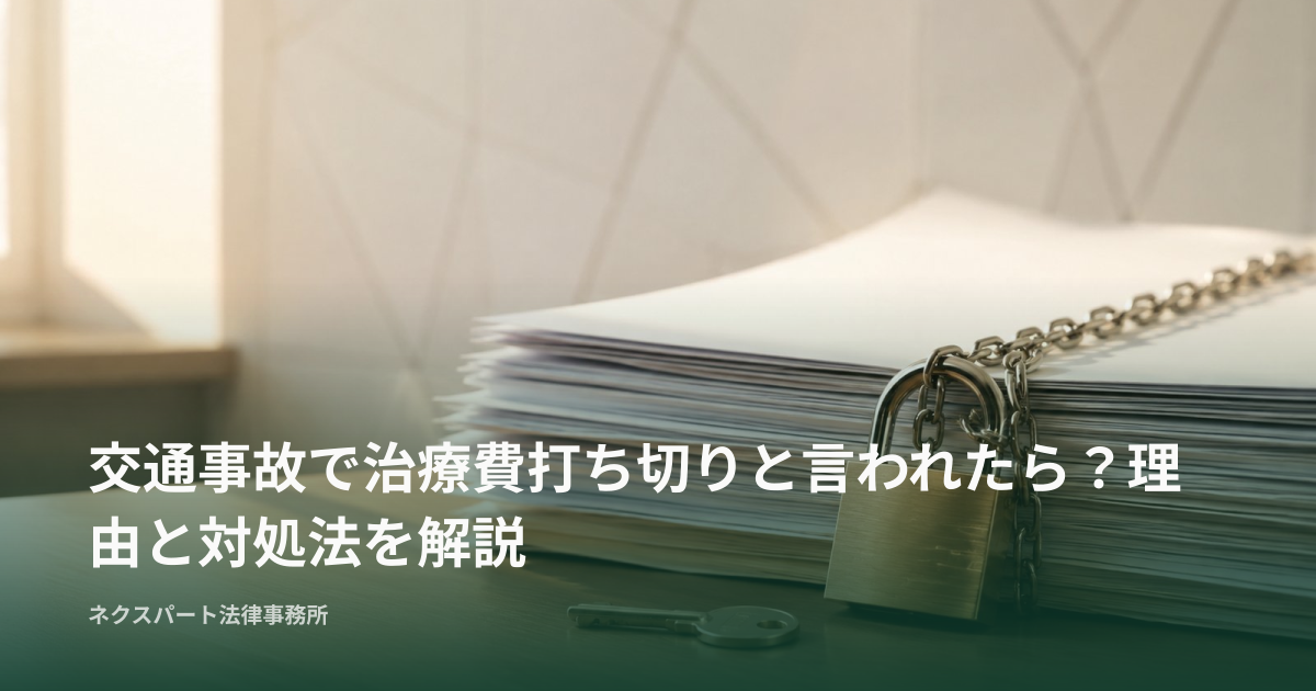 交通事故で治療費打ち切りと言われたら？理由と対処法を解説