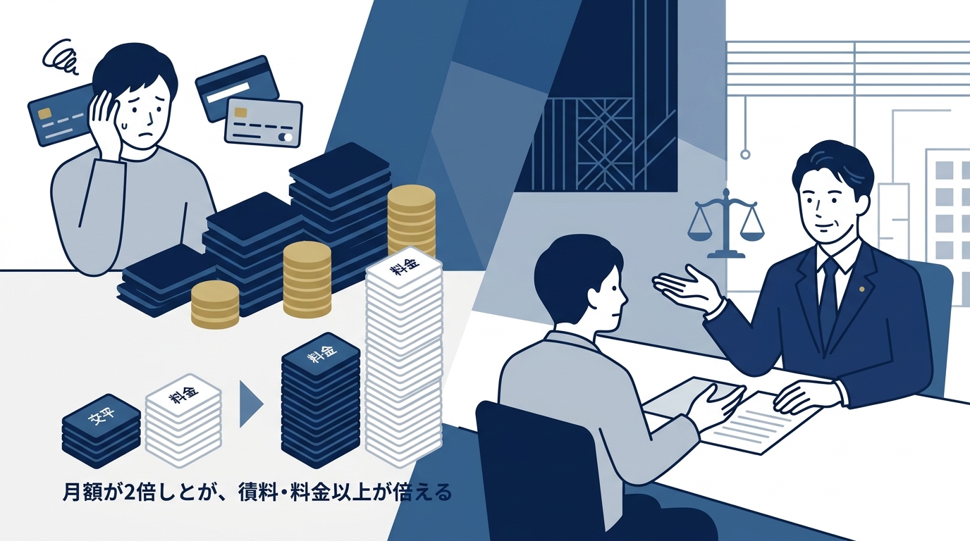 リボ払いの手数料は残高2倍で約4.2倍に膨張——仕組みと債務整理のタイミングを弁護士が解説